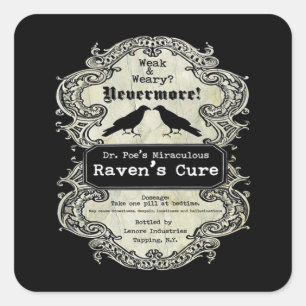 Adesivo Quadrado Legal cura do Halloween Raven