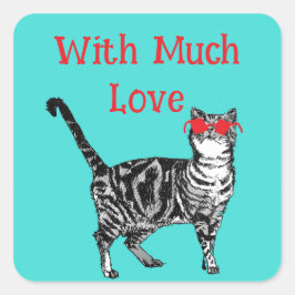 Adesivo Quadrado Legal Gato De Tabby Você É Um Gato De Gato Legal Q