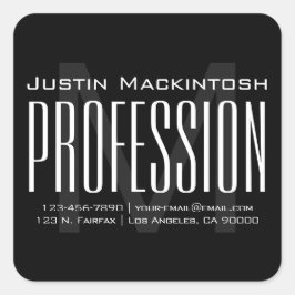 Adesivo Quadrado Legal Grande Moderno Inicial | Praça negra e branc