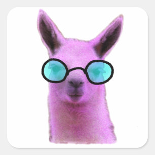 Adesivo Quadrado Legal Llama Rosa!