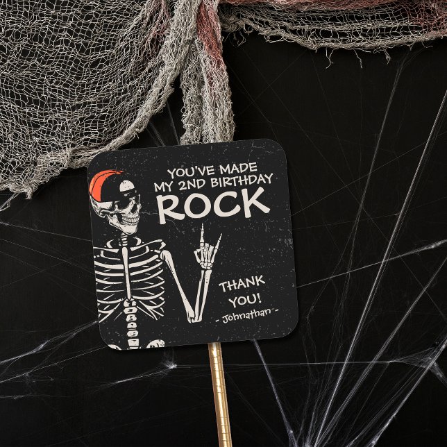 Adesivo Quadrado Legal Má Duas Festa De segundo aniversário De Hall (Criador carregado)