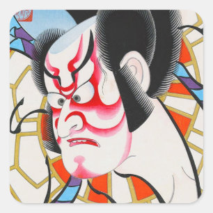 Adesivo Quadrado Legal maquiagem tradicional kabuki do Japão tadam