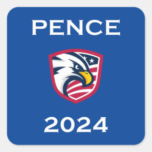 Adesivo Quadrado Legal Patriótico Mike Pence 2024 Eleição Águia Esc