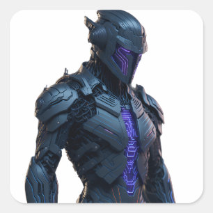 Adesivo Quadrado Legal robô futurista design de alta qualidade