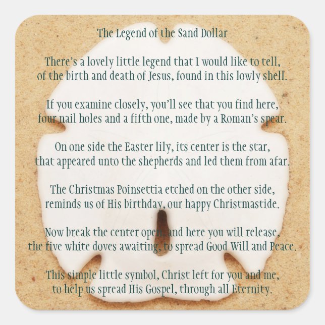 Adesivo Quadrado Legenda do autocolante de areia (Frente)