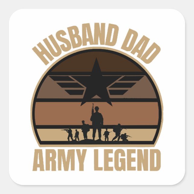 Adesivo Quadrado Legenda do Exército Pai Marido (Frente)