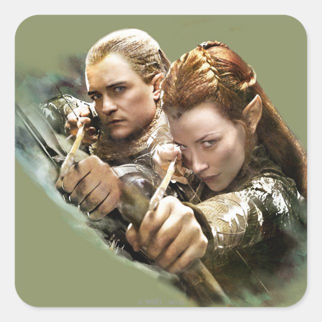 Adesivo Quadrado LEGOLAS GREENLEAF™ e TAURIEL™ Graphic (Frente)