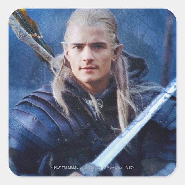Adesivo Quadrado LEGOLAS GREENLEAF™ em azul (Frente)