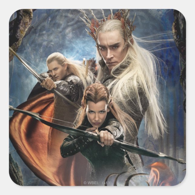 Adesivo Quadrado LEGOLAS GREENLEAF™, TAURIEL™ e Thranduil (Frente)