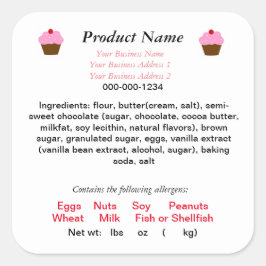 Adesivo Quadrado Lei de Alimentos de Cottage da PENNSYLVANIA Produt