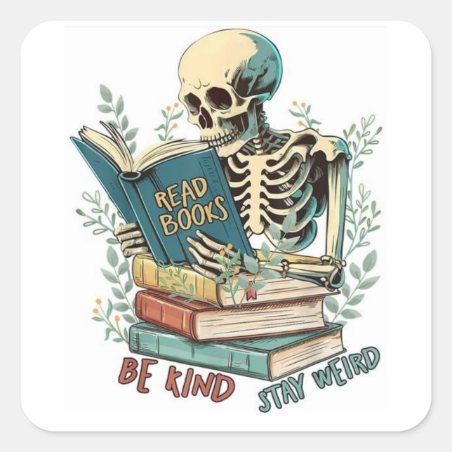 Adesivo Quadrado Leia os livros (Frente)