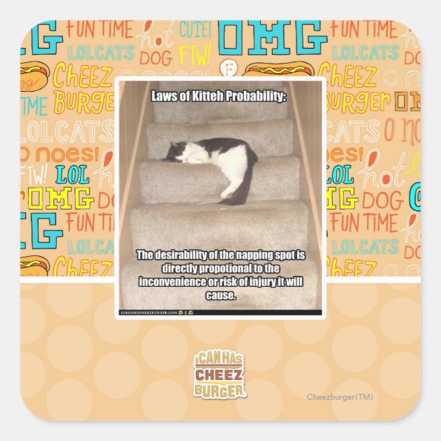 Adesivo Quadrado Leis da Probabilidade de KITH (Frente)