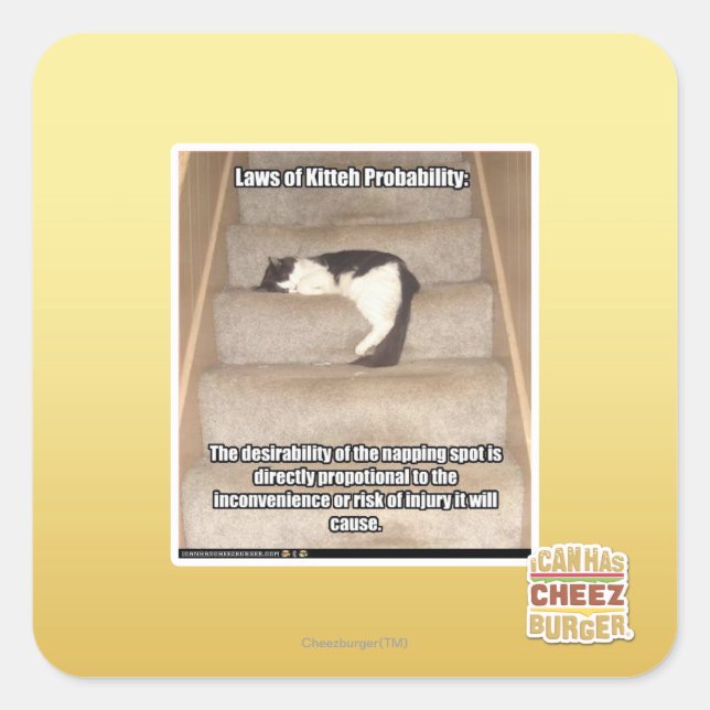 Adesivo Quadrado Leis da Probabilidade de KITH (Frente)