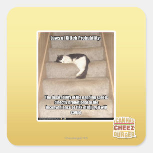 Adesivo Quadrado Leis da probabilidade de Kitteh