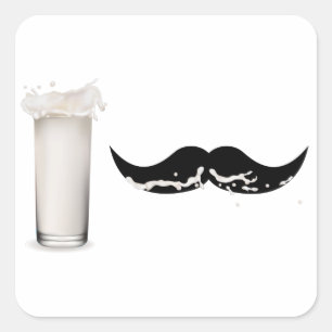 Adesivo Quadrado Leite bigode
