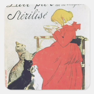 Adesivo Quadrado Leite Sterilised puro da propaganda de poster