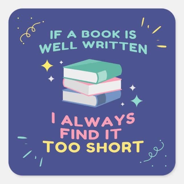 Adesivo Quadrado Leitor avid I - Citação de Jane Austen (Frente)