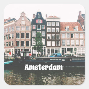 Adesivo Quadrado Lembrança de Viagem Amsterdã