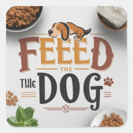 Adesivo Quadrado Lembrete de Comida de Cães