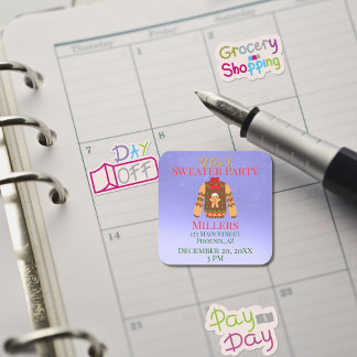 Adesivo Quadrado Lembrete do Partido da Doadora Feia