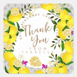 Adesivo Quadrado Lemon Birthday Sticker