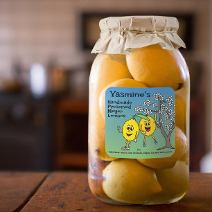 Adesivo Quadrado Lemon Pals Engraçado Cartoon Preserva Curva e Mais
