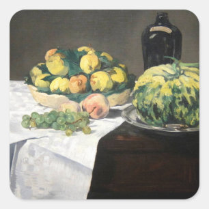 Adesivo Quadrado Lemon Peaches de Manet Impressionista