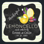 Adesivo Quadrado Lemoncello Chalkboard.<br><div class="desc">Limão e morango com Lavanda e Rosemary.</div>