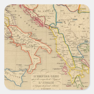 Adesivo Quadrado L'Empire Grec, l'Italie, 1300 um 1400