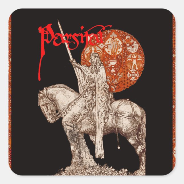 Adesivo Quadrado LENDA PERCEVAL /QUEST DA SÉRIA Fantasia GRAIL (Frente)