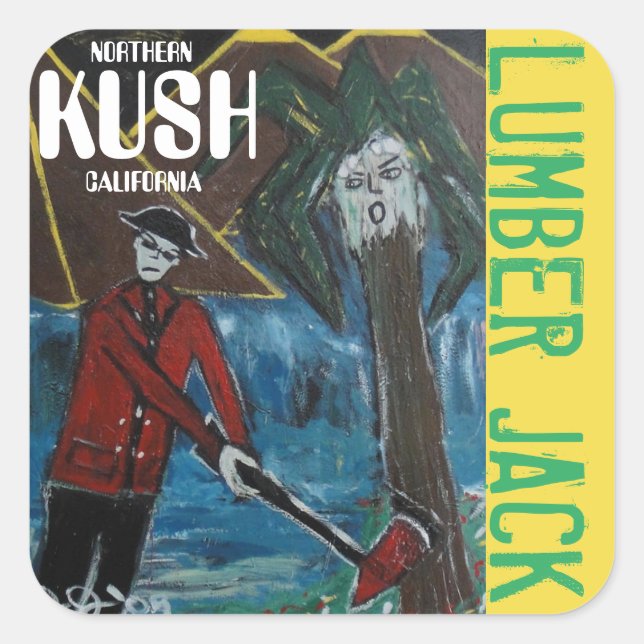 ADESIVO QUADRADO LENHADOR KUSH (Frente)