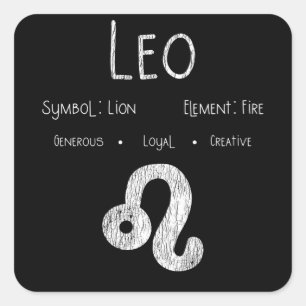 Adesivo Quadrado Leo Horoscope Astrology - Sinal de Estrela de Aniv