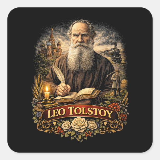 Adesivo Quadrado Léo Tolstói (Frente)