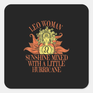 Adesivo Quadrado Leo Woman Zodiac Sinal Julho Aniversário