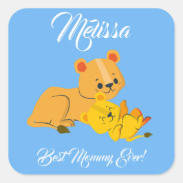 Adesivo Quadrado Leões dia de as mães Cute.