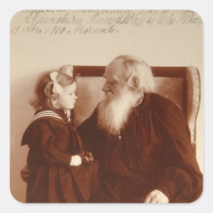 Adesivo Quadrado Leon Tolstoy com sua neta, Tatiana