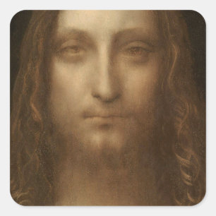 Adesivo Quadrado Leonardo da Vinci 1500 Salvator Mundi
