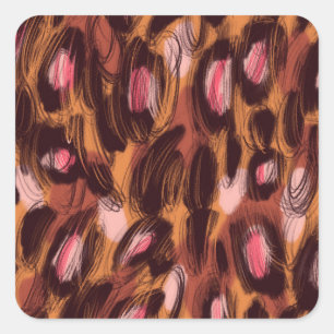 Adesivo Quadrado Leopard Spots African Animal Standard