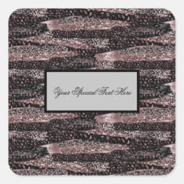 Adesivo Quadrado Leopardo de luxo, Abstrato brilhante para I.d.