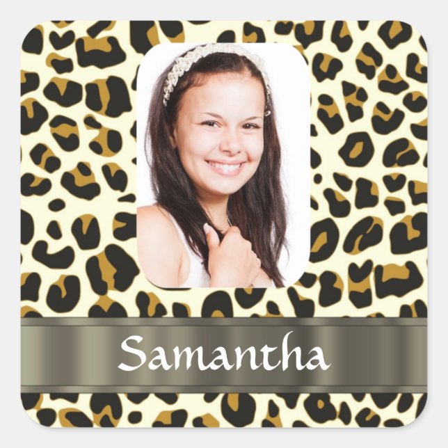 Adesivo Quadrado Leopardo personalizado (Frente)