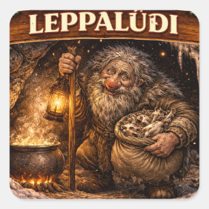Adesivo Quadrado Leppaludi islandês Yule Lad