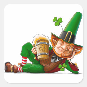 Adesivo Quadrado Leprechaun Cheer