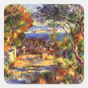 Adesivo Quadrado L'Estaque de Pierre Renoir, Impressionismo Antigo
