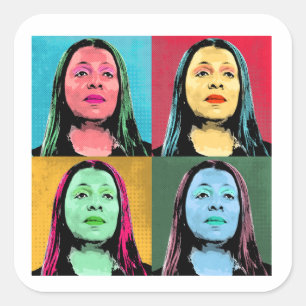 Adesivo Quadrado Letitia James Design de Arte Pop