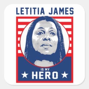 Adesivo Quadrado Letitia James é minha Heroína