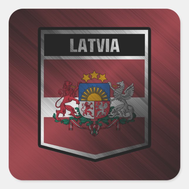 Adesivo Quadrado Letónia (Frente)