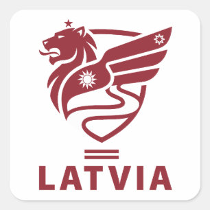 Adesivo Quadrado Letônia Estado Báltico Norte da Europa
