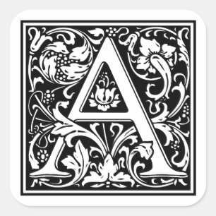 Adesivo Quadrado Letra "A " do vintage