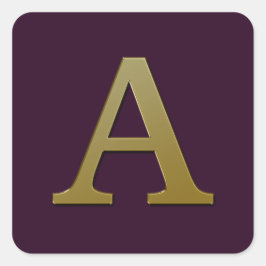 Adesivo Quadrado Letra A Dourada Sticker
