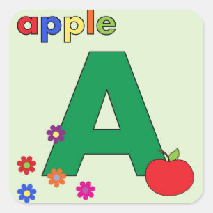 Adesivo Quadrado Letra Apple A
